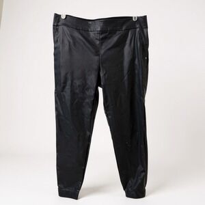 Maurices Black Faux Leather Pants‎ Stretch Pull On Casual Leggings Large